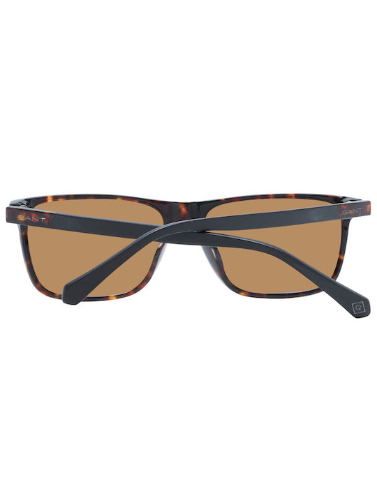 Gant Men's Sunglasses with Brown Tartaruga Plastic Frame and Brown Polarized Lens GA7185 52H