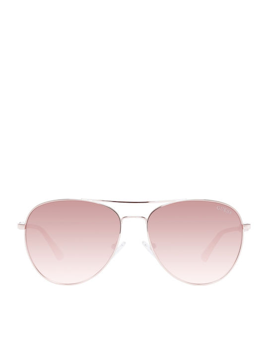 Guess Women's Sunglasses with Rose Gold Metal Frame and Pink Gradient Lens GF6143 28F