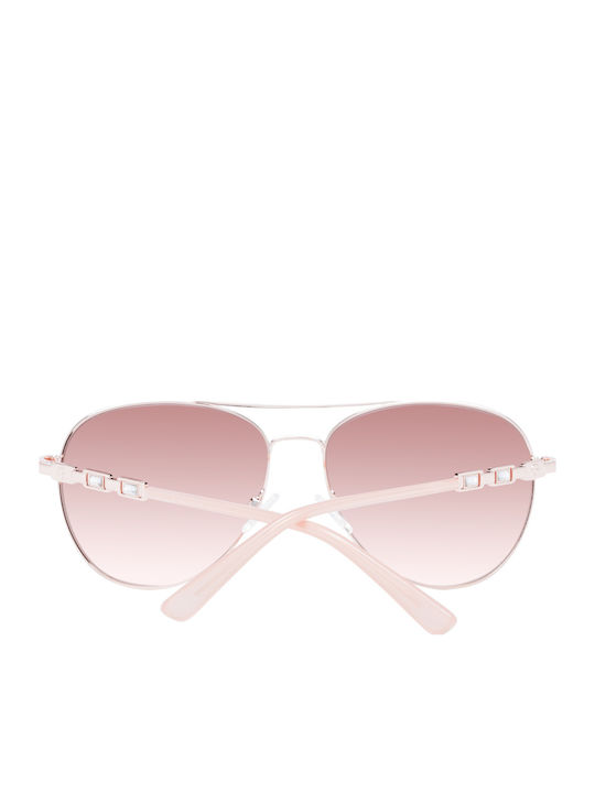Guess Women's Sunglasses with Rose Gold Metal Frame and Pink Gradient Lens GF6143 28F