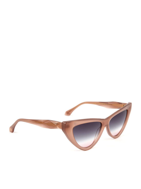 Ana Hickmann Damen Sonnenbrille mit Rosa Kunststoff Gestell und Gray Verlaufsfarbe Linse