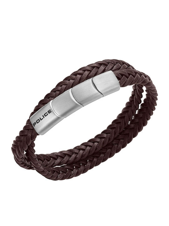Police J Braid Ανδρικό Βραχιόλι από Δέρμα 42cm