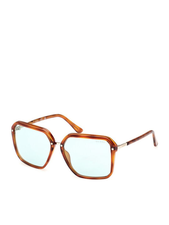 Guess Unisex Γυαλιά Ηλίου με Καφέ Ταρταρούγα Σκελετό και Γαλάζιο Φακό