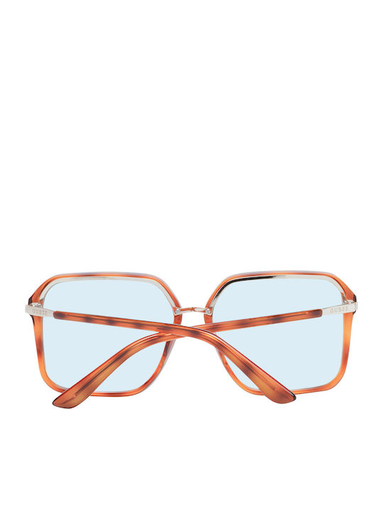 Guess Unisex Γυαλιά Ηλίου με Καφέ Ταρταρούγα Σκελετό και Γαλάζιο Φακό