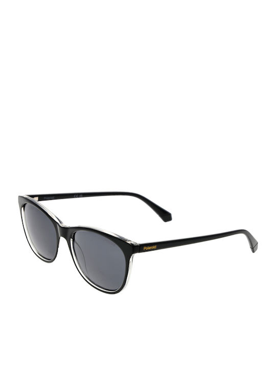 Polaroid Women’s Sunglasses With Black Horn-Rimmed Frame And Grey Lens PLD4161/S 7C5/M9
