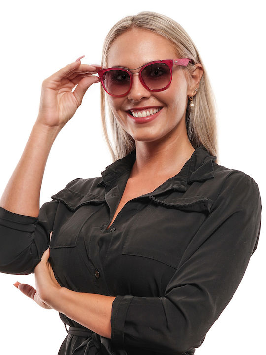 Police Sparkle 3 Women's Sunglasses with Pink Plastic Frame and Pink Gradient Mirror Lens SPL412 9M5X