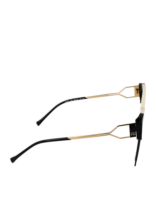 Ana Hickmann Women's Sunglasses with Silver Frame and Black Gradient Lens AH3181 P02