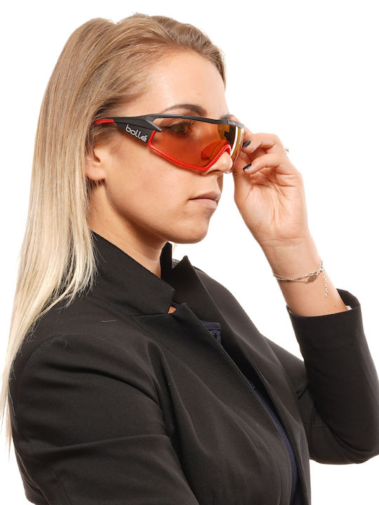 Bolle B-Rock Pro 119 Unisex Ochelari de soare cu Negru Cadru și Portocaliu Lentilă 12628
