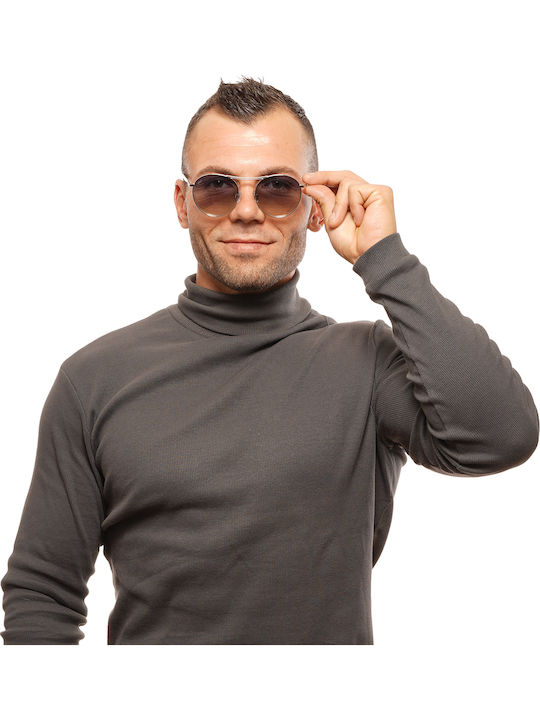 Web Unisex Γυαλιά Ηλίου με Ασημί Μεταλλικό Σκελετό και Γκρι Φακό WE0242 16X