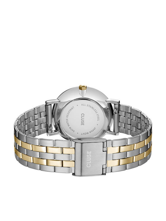 Cluse Pavane Petite Damen Uhr mit Gold Metallarmband