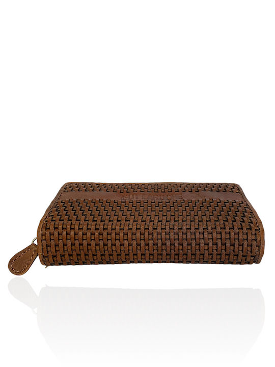 Large Leather Women's Wallet Classic with RFID Tabac Brown