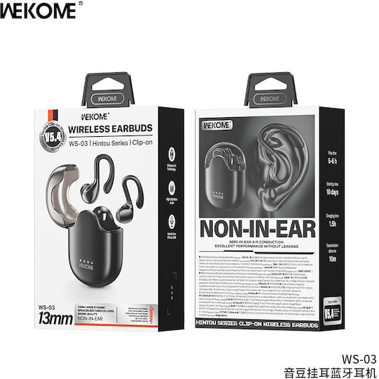 WK WS-03 Offenes Ohr Bluetooth-Freisprecheinrichtung Kopfhörer mit Ladeetui Schwarz