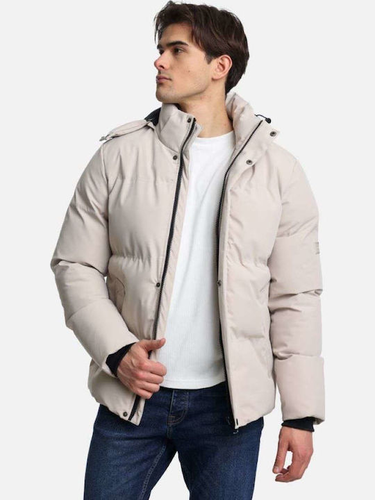Μπουφάν Puffer Αντιανεμικό Off White