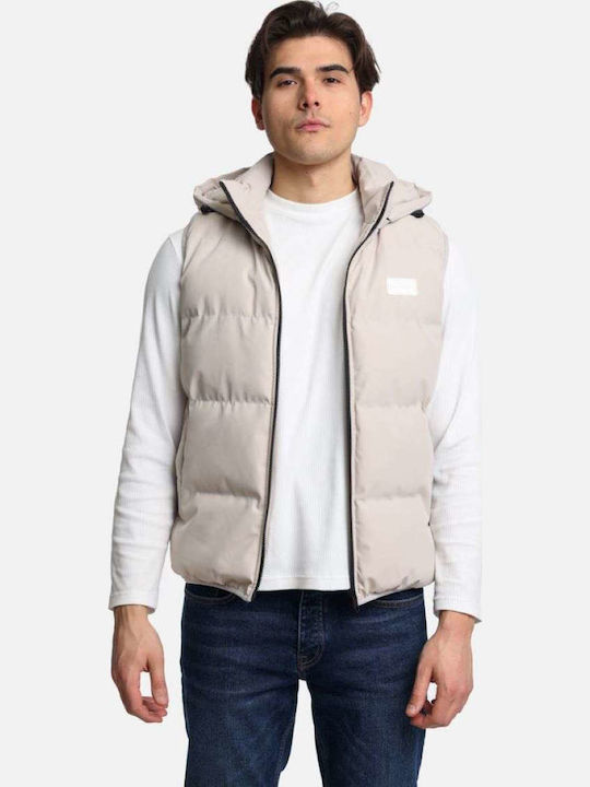 Sleeveless Jacket Puffer Waterproof and Windproof Off White