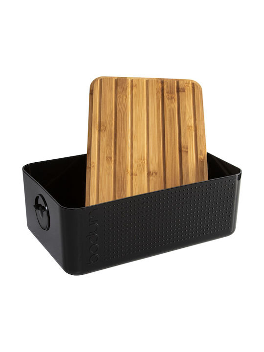 Bodum Ψωμιέρα με Καπάκι Μεταλλική Μαύρη 37x24x14cm