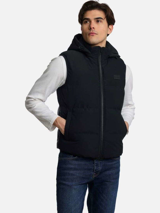 Ärmellos Jacke Puffer Wasserdicht und Winddicht Black