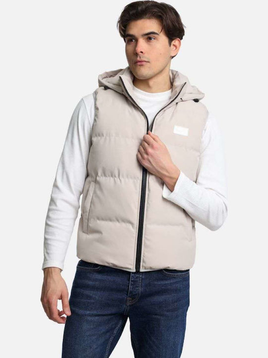Sleeveless Jacket Puffer Waterproof and Windproof Off White