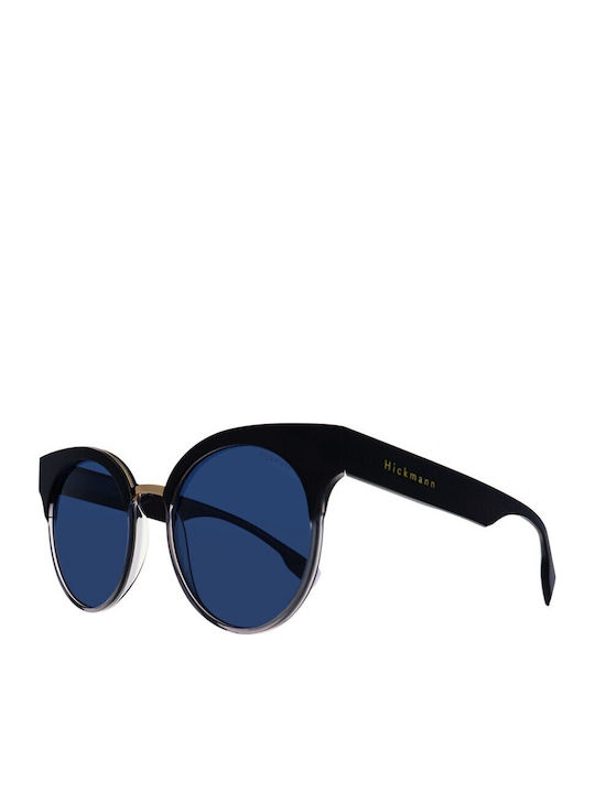 Ana Hickmann Women's Sunglasses with Black Plastic Frame and Blue Lens