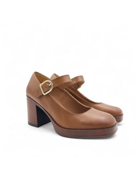 Commanchero Original Leather Tabac Brown Heels