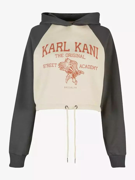 Signature Cropped Γυναικείο Φούτερ Ecru/grey