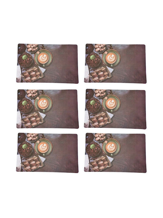 Set Plate Coasters Serving Meals Pufo Perfect Morning Design 6 Pieces