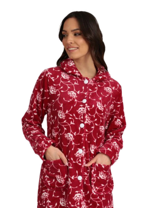 Lydia Creations Winter Women's Fleece Robe Red