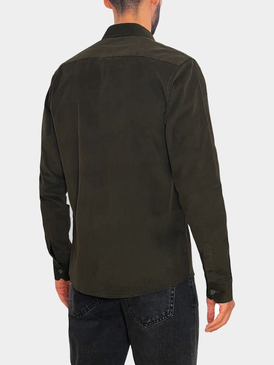 Long Sleeve Corduroy Shirt Khaki