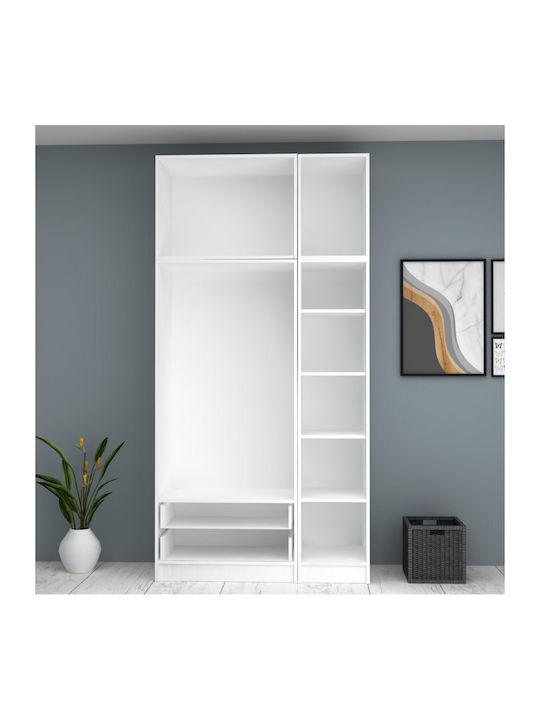 Triple Door Wardrobe Ricardo with Loft White 120x51.8x240cm