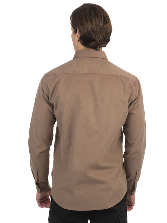 Rebase Long-sleeved Corduroy Shirt Beige