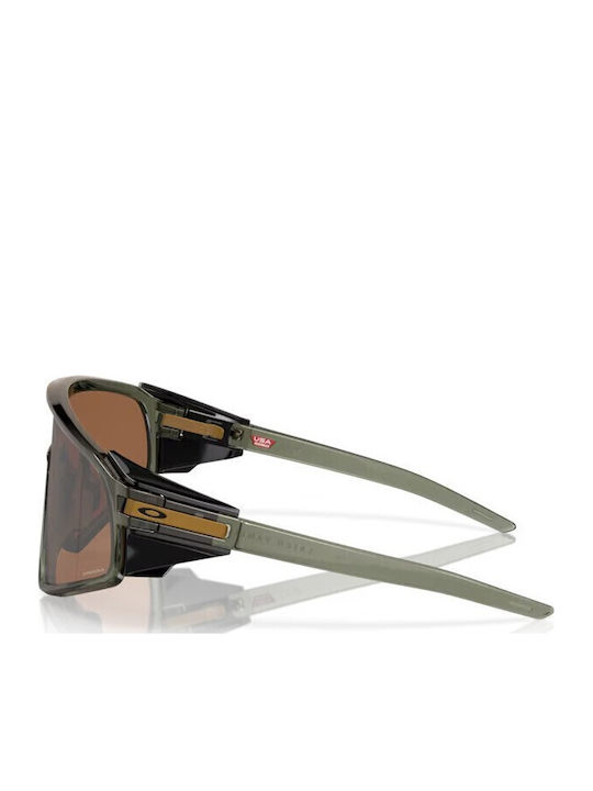 Oakley Prizm Men's Sunglasses with Green Plastic Frame and Brown Lens OO9404-03