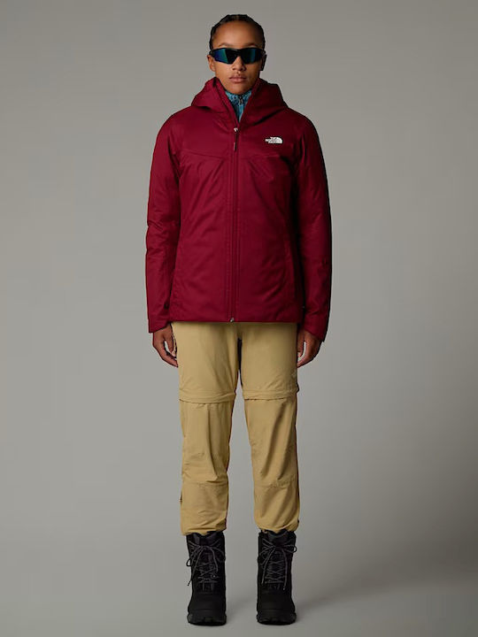 Quest Insulated Women's Hiking Short Sports Jacket for Winter with Hood Beetroot