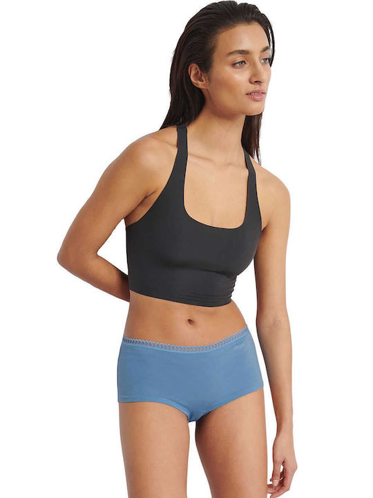 Βαμβακερά Women's Boxer 3Pack with Lace Blue