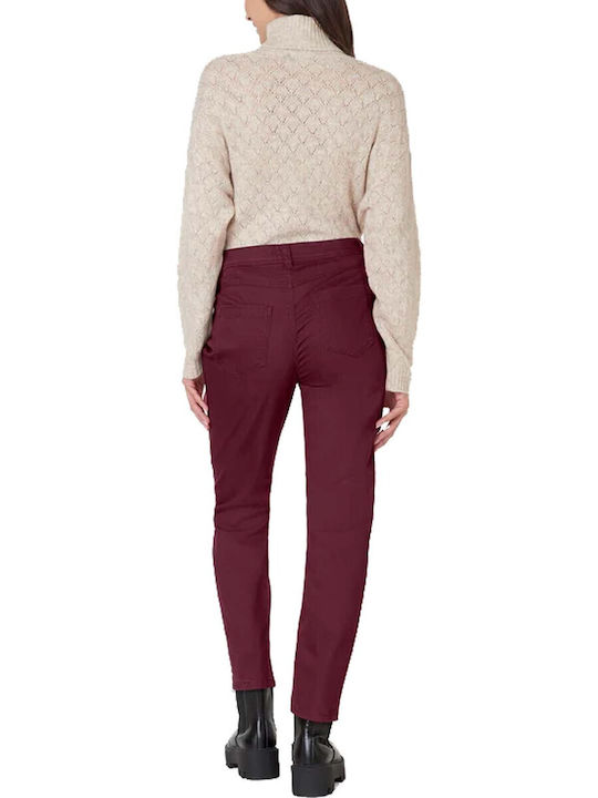 Jensen Women's Fabric Trousers Narrow Purple