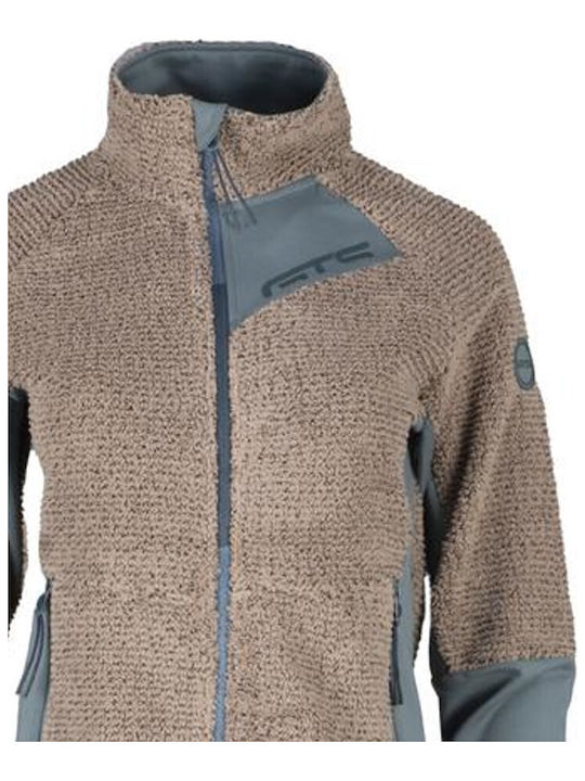 GTS Moda Italia Women's Cardigan with Zipper Taupe