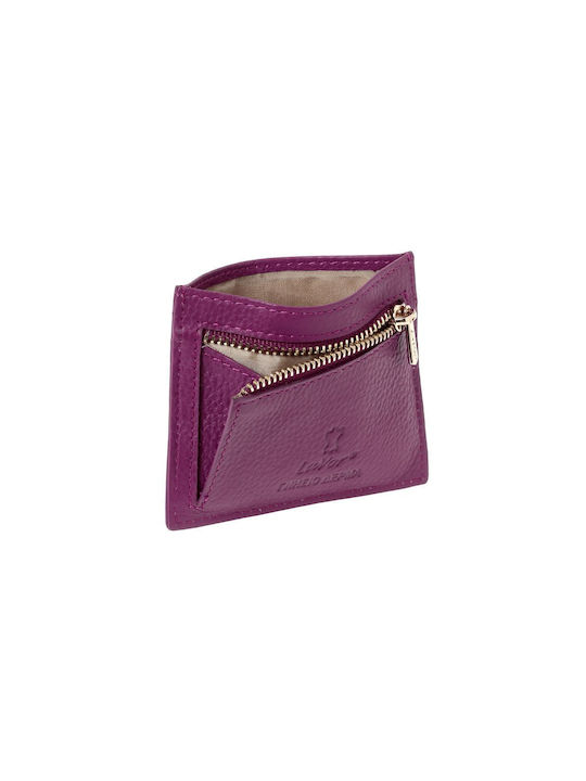 Lavor Men's Leather Card Wallet Purple