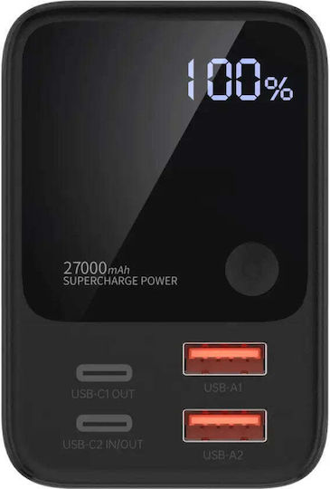 Choetech B635BK Power Bank 27000mAh 22.5W cu 2 Porturi USB-A și 2 Porturi USB-C Negru