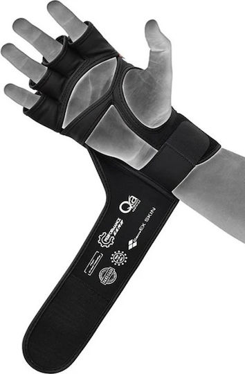 RDX Grappling Leather MMA Gloves Black