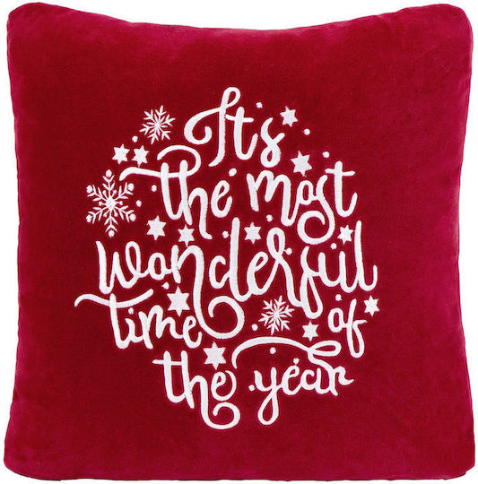 Nima Weihnachtsdekoratives Kissen Wonderful Platz Rot 45x45cm