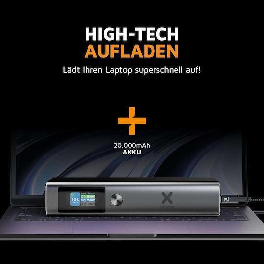 Xtorm Nova Pro Power Bank 20000mAh 130W με Θύρα USB-A και 2 Θύρες USB-C Power Delivery Γκρι