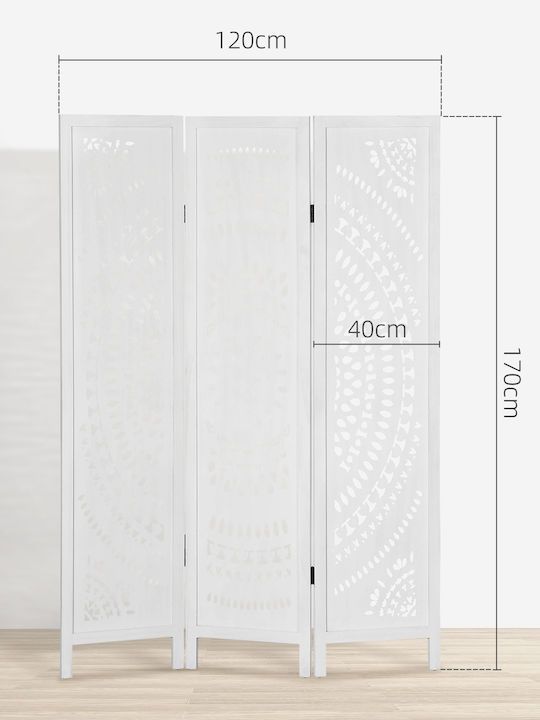 HomCom Διακοσμητικό Παραβάν Ξύλινο 120x170cm