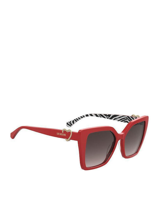 Moschino Unisex Γυαλιά Ηλίου με Κόκκινο Κοκκάλινο Σκελετό και Γκρι Ντεγκραντέ Φακό MOL067/S C9A/9O