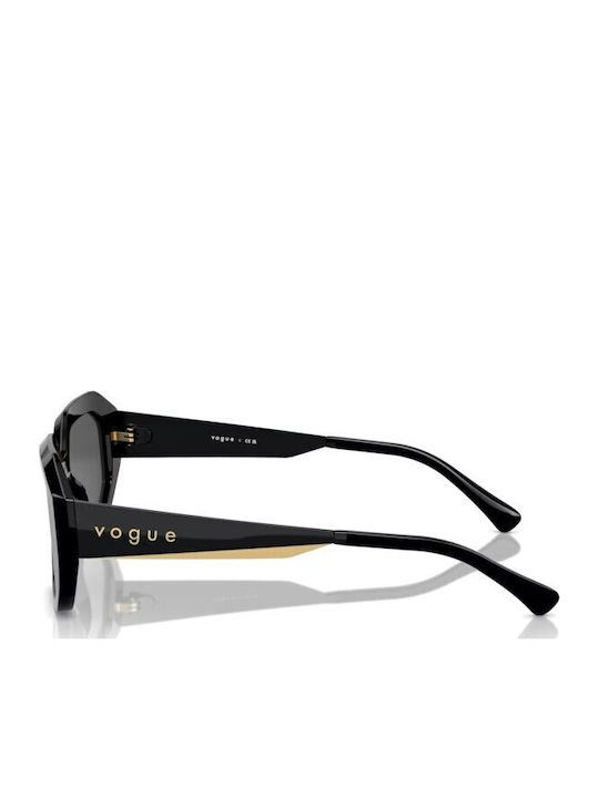 Vogue W44/87 Woman Sunglasses With Black Horn-Rimmed Frame And Grey Lens