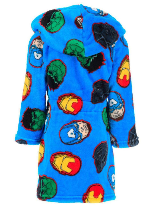 Superheroes Kids Robe Winter Fleece B-blue