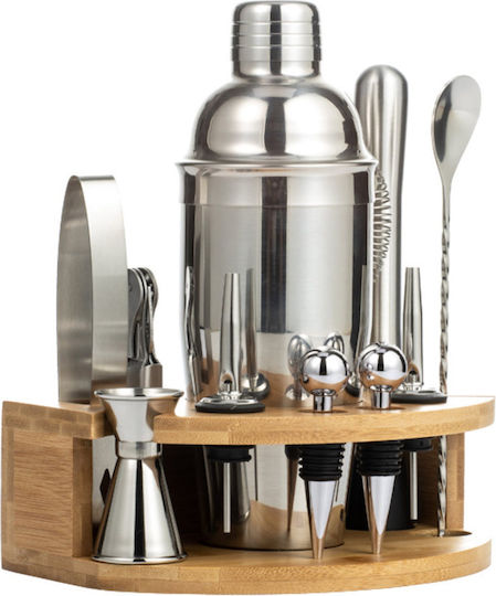 Set complet pentru barman Lewe Mc-m12 Suport din bambus 12 piese 750 ml Set barman pentru prepararea băuturilor din oțel inoxidabil