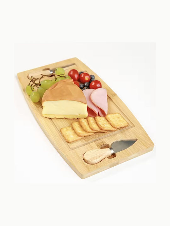 Bamboo Platter Presenting Serving Cheeses Pufo Cheese 2 Included Accessories 33 Cm