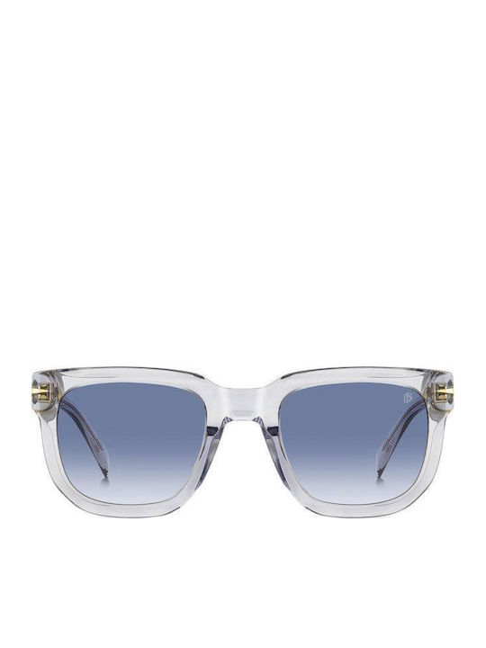 David Beckham Unisex Sunglasses with Transparent Plastic Frame and Blue Gradient Lens DB 7118/S 63M/08