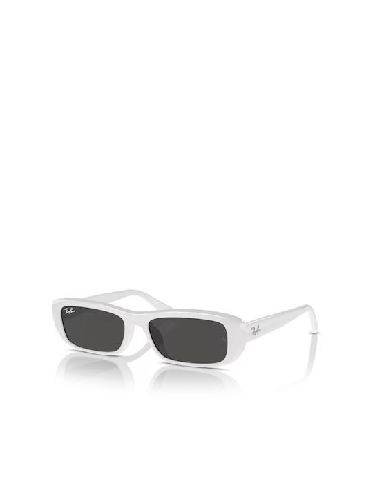 Ray Ban Sunglasses with White Plastic Frame and Gray Lens RB4436D 6772/87