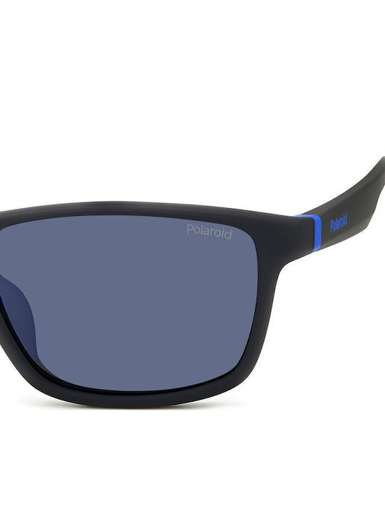 Polaroid Men's Sunglasses with Black Plastic Frame and Blue Lens PLD2153/S 0VK/C3