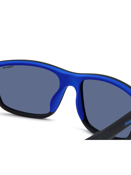 Polaroid Men's Sunglasses with Black Plastic Frame and Blue Lens PLD2153/S 0VK/C3