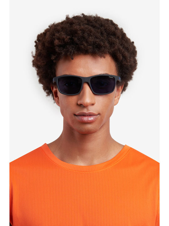 Polaroid Men's Sunglasses with Black Plastic Frame and Blue Lens PLD2153/S 0VK/C3