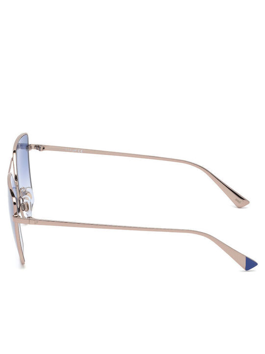 Web Women's Sunglasses with Silver Metal Frame and Blue Gradient Lens WE0268 34W